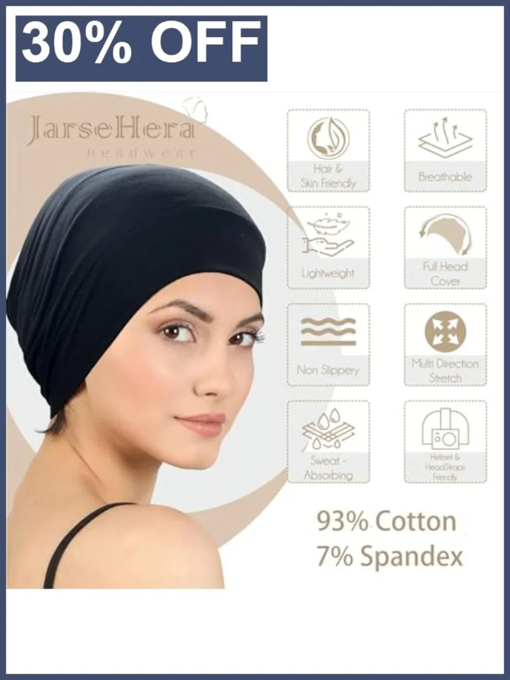 Chemo Headwear Sleeping Cap Soft Stretchy Viscose Cotton Beanie